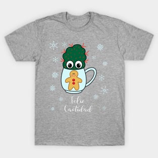 Feliz Cactidad - Small Cactus With Red Spikes In Christmas Mug T-Shirt